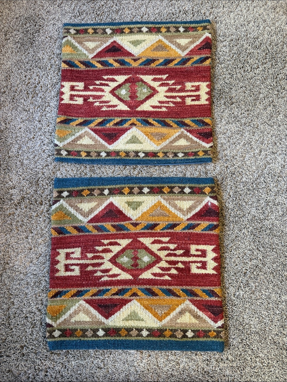 Multicolor Decorative lodge Collection Pillow Covers Set of 2 100% Wool